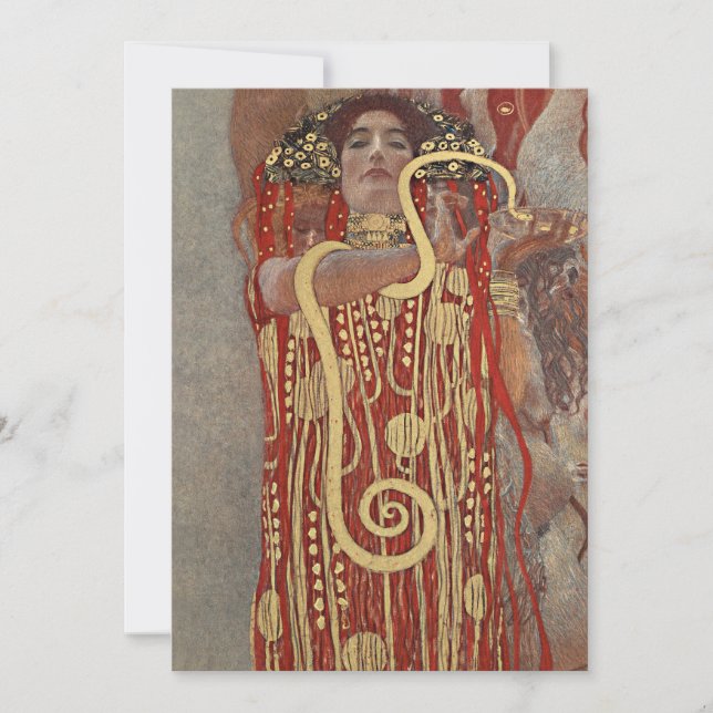 Hygieia by Gustav Klimt, Vintage Art Nouveau Invitation (Front)