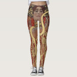 Hygieia by Gustav Klimt, Vintage Art Nouveau Leggings<br><div class="desc">Hygieia (c. 1901) by Gustav Klimt is a vintage Victorian Era Symbolism painting featuring the Greek goddess of hygiene, health, cleanliness, and sanitation along with the Aesculapian snake around her arm and the cup of Lethe in her hand. Hygieia is part of one of three paintings known as “The Faculty...</div>