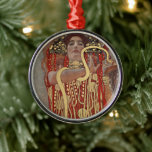 Hygieia by Gustav Klimt, Vintage Art Nouveau Metal Tree Decoration<br><div class="desc">Hygieia (c. 1901) by Gustav Klimt is a vintage Victorian Era Symbolism painting featuring the Greek goddess of hygiene, health, cleanliness, and sanitation along with the Aesculapian snake around her arm and the cup of Lethe in her hand. Hygieia is part of one of three paintings known as “The Faculty...</div>