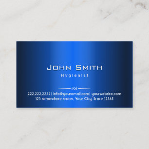 Hygienist Royal Blue Metal Elegant Business Card