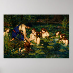 Hylas and the Nymphs by John William Waterhouse Poster