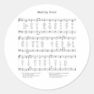 Hymn - Amazing Grace Classic Round Sticker