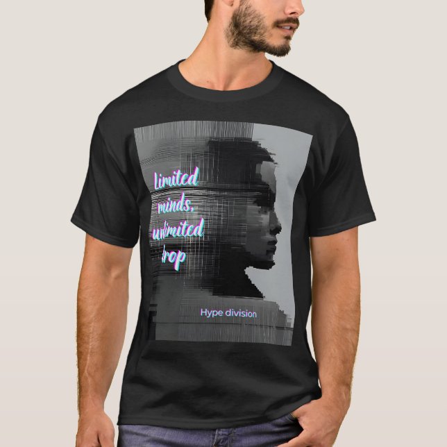 Hype Black Unisex T-shirt Drop Glitch Effect (Front)