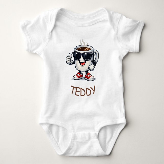 Hyped Up Coffee Cup Baby Bodysuit (Front)