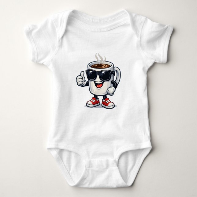 Hyped Up Coffee Cup Baby Bodysuit (Front)