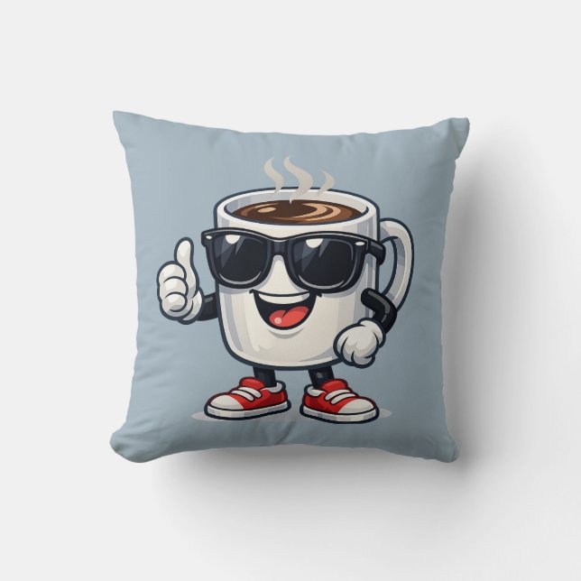 Hyped Up Coffee Cup Cushion (Front)