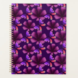 Hyper-Bloom Purple Butterfly: Dark Floral Planner