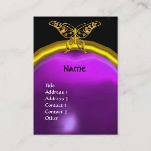 HYPER BUTTERFLY  AMETHYST MONOGRAM  yellow purple Business Card