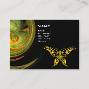 HYPER BUTTERFLY- orange green black yellow Business Card