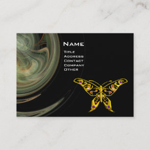 HYPER BUTTERFLY- orange grey white black yellow Business Card
