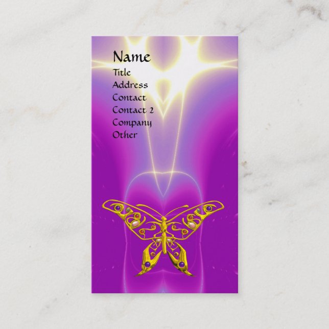 HYPER BUTTERFLY Pink,Purple,Violet Light Wave Business Card (Front)