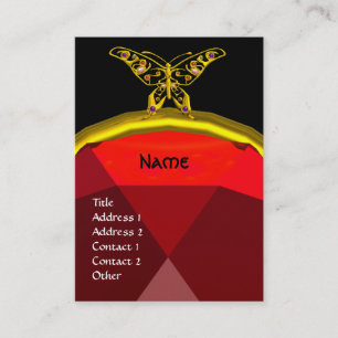 HYPER BUTTERFLY  RUBY  MONOGRAM black red yellow Business Card