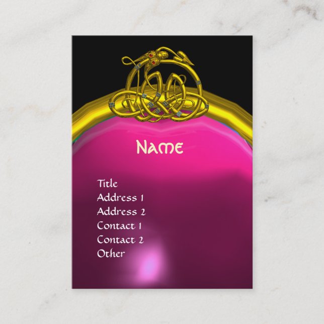 HYPER DRAGON AMETHYST , bright purple pink Business Card (Front)