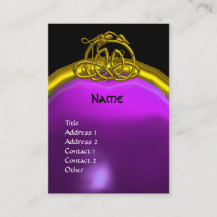 HYPER DRAGON AMETHYST MONOGRAM purple pink yellow Business Card