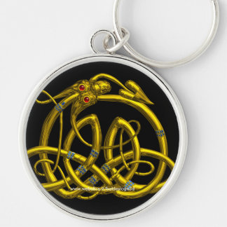 HYPER DRAGON Gold Celtic Knots With Gemstones Key Ring
