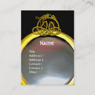 HYPER DRAGON PEARL MONOGRAM pink black yellow Business Card