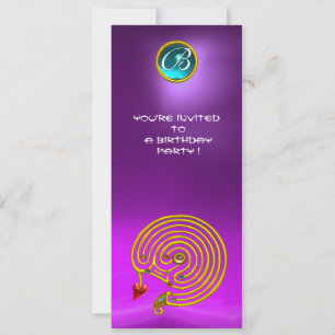 HYPER LABYRINTH,Amethyst bright blue violet purple Invitation