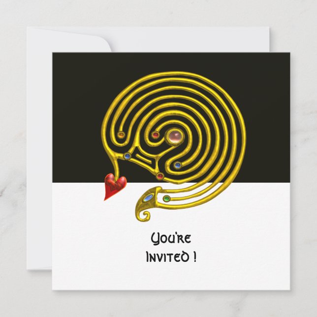 HYPER LABYRINTH , black and white Invitation (Front)