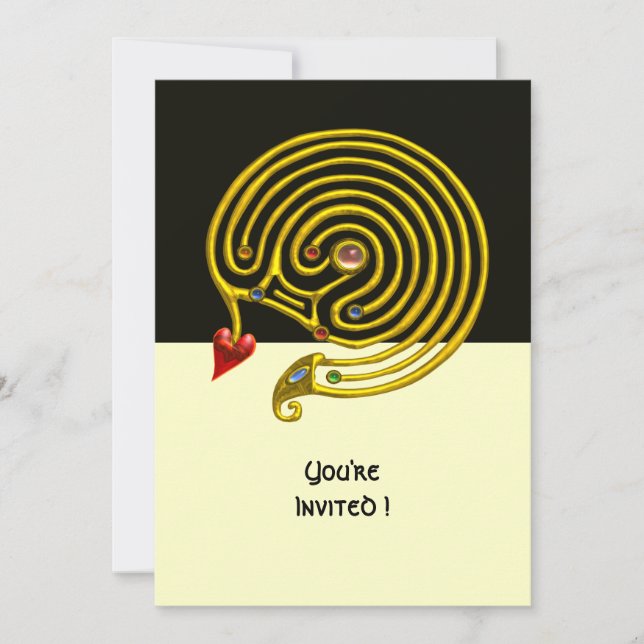 HYPER LABYRINTH , black and white Invitation (Front)