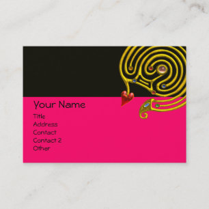 HYPER LABYRINTH, black and white pink Business Card