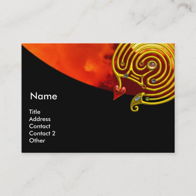 HYPER LABYRINTH , black red yellow clouds Business Card (Front)