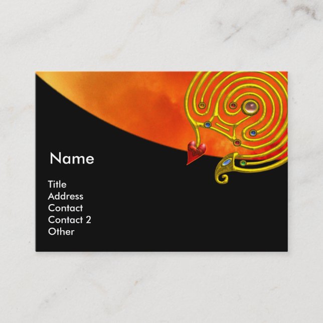HYPER LABYRINTH , black red yellow clouds Business Card (Front)