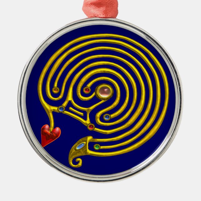 HYPER LABYRINTH blue Metal Tree Decoration (Front)