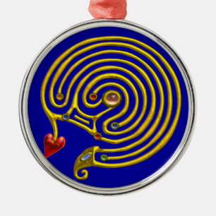 HYPER LABYRINTH blue Metal Tree Decoration