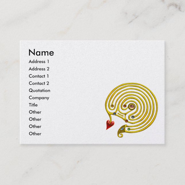 HYPER LABYRINTH,pearl paper,white Business Card (Front)