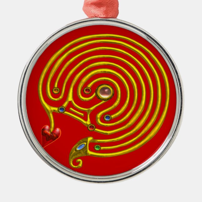 HYPER LABYRINTH red Metal Tree Decoration (Front)