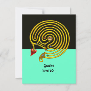 HYPER LABYRINTH rsvp, black and blue Invitation