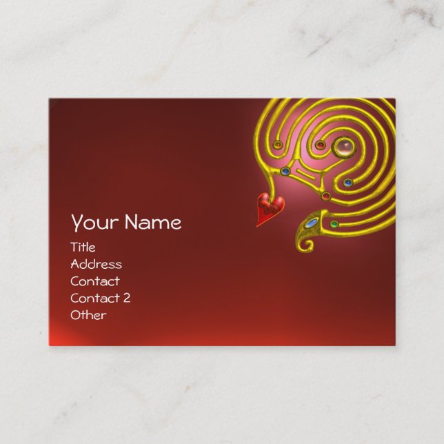 HYPER LABYRINTH RUBY ,black red yellow Business Card (Front)