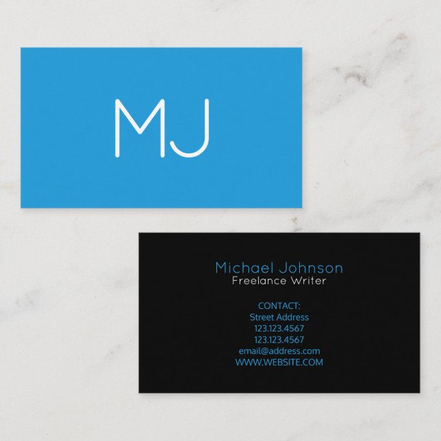Hyper minimal bold logo duo tone business card (Front/Back)