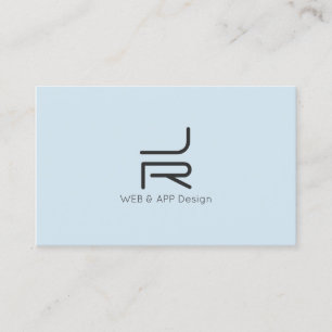 Hyper minimal pale light business card