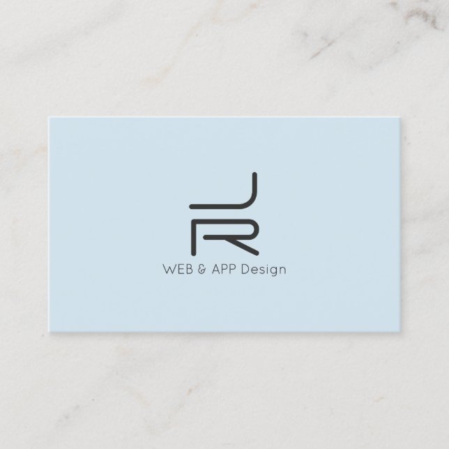 Hyper minimal pale light business card (Front)