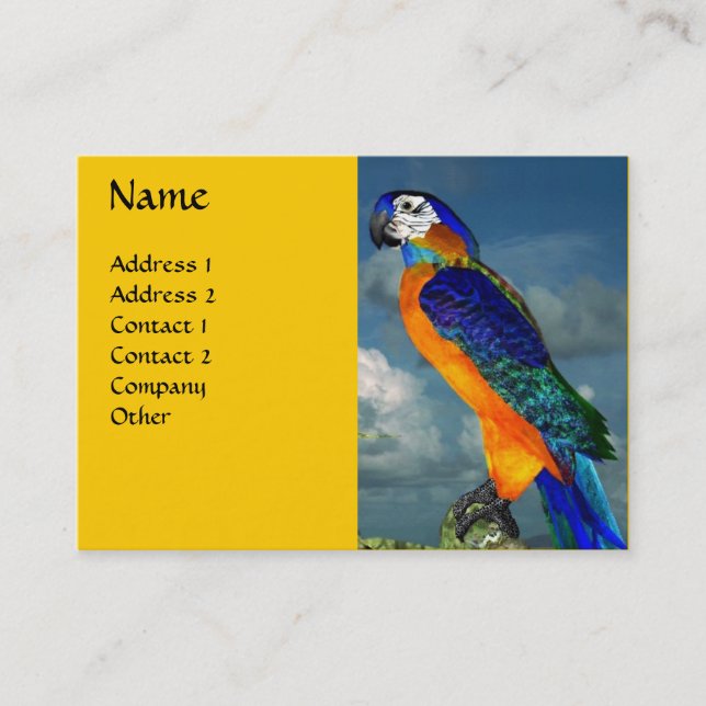 HYPER PARROTS / BLUE ARA BUSINESS CARD (Front)