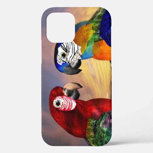 HYPER PARROTS /RED AND BLUE ARA Case-Mate iPhone CASE (Back)