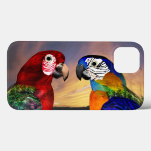 HYPER PARROTS /RED AND BLUE ARA iPhone 13 CASE
