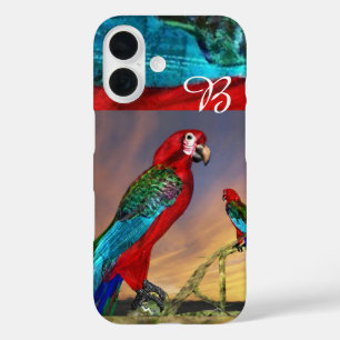 HYPER PARROTS / RED ARA MONOGRAM iPhone 16 CASE
