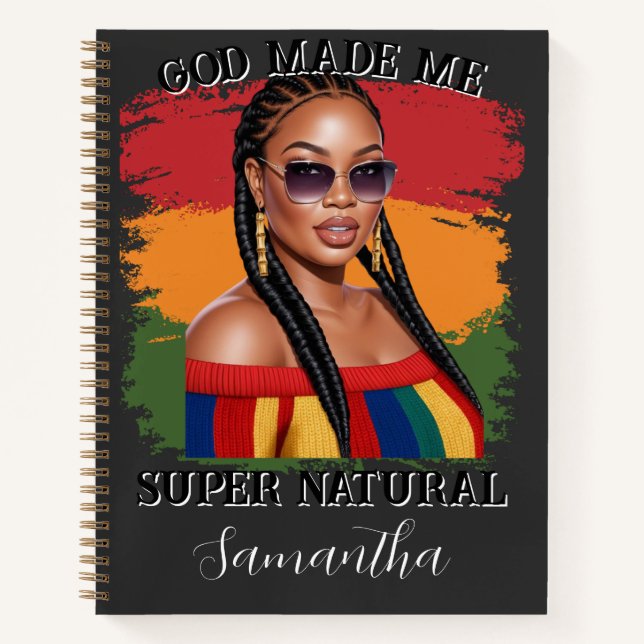 Hyper realistic curvy black  woman, black history  notebook (Front)