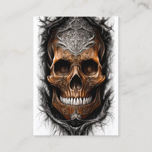 Hyper Realistic Fantasy Skull in Flames Business Card