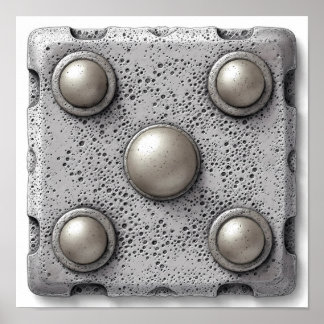 Hyper-Realistic Pitted Cast Iron Texture Template Poster