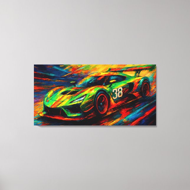 hyper stylized racing car canvas print (Front)