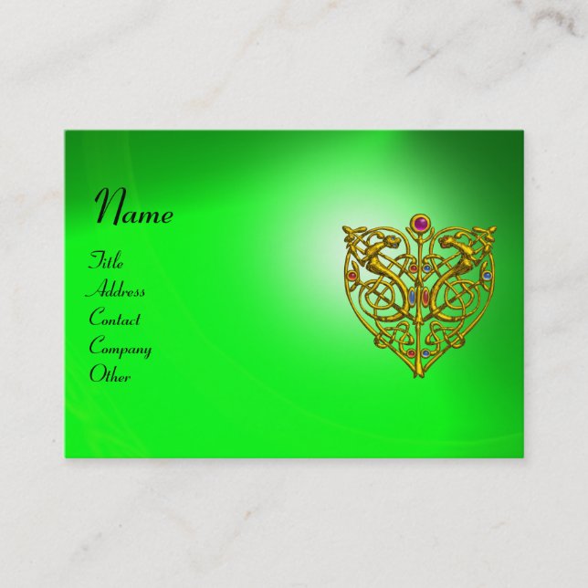 HYPER VALENTINE EMERALD ,green Business Card (Front)