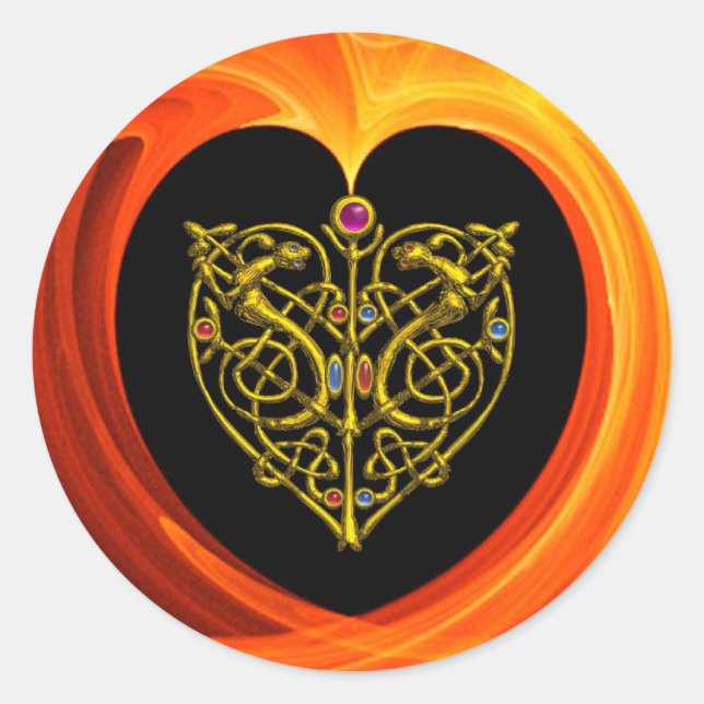 HYPER VALENTINE GOLDEN HEART CLASSIC ROUND STICKER (Front)
