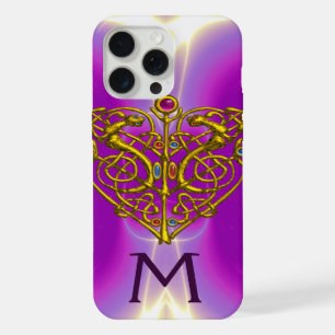 HYPER VALENTINE HEART MONOGRAM Pink Fuchsia Purple iPhone 15 Pro Max Case