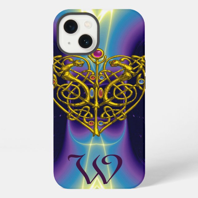 HYPER VALENTINE MONOGRAM  Pink Fuchsia Purple iPhone Case (Back)