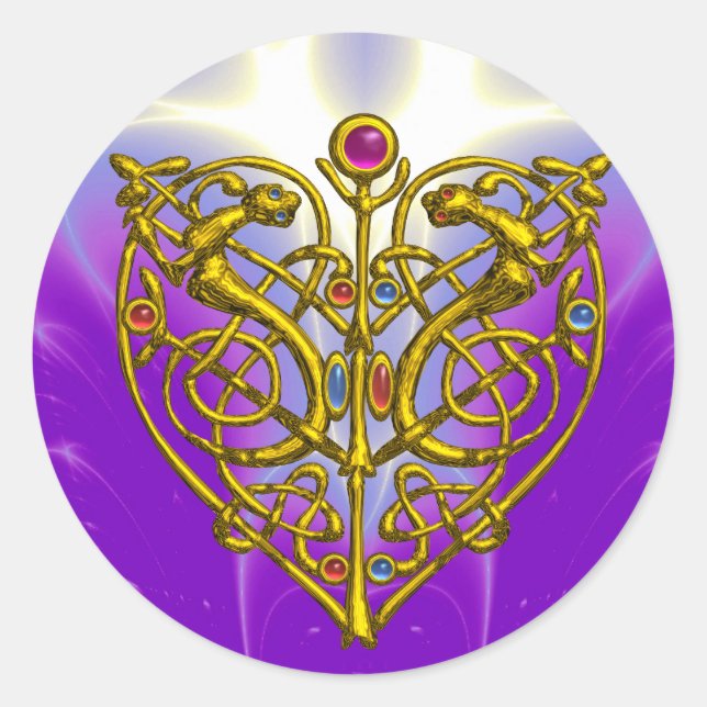 HYPER VALENTINE   Pink Fuchsia Purple Classic Round Sticker (Front)