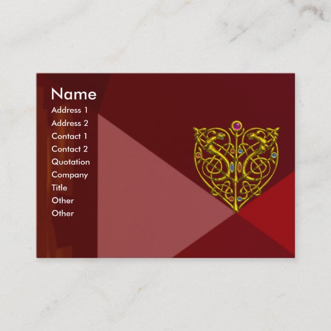 HYPER VALENTINE RUBY 2 ,red Business Card (Front)