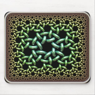 Hyperbolic Linked Rings Mouse Pad